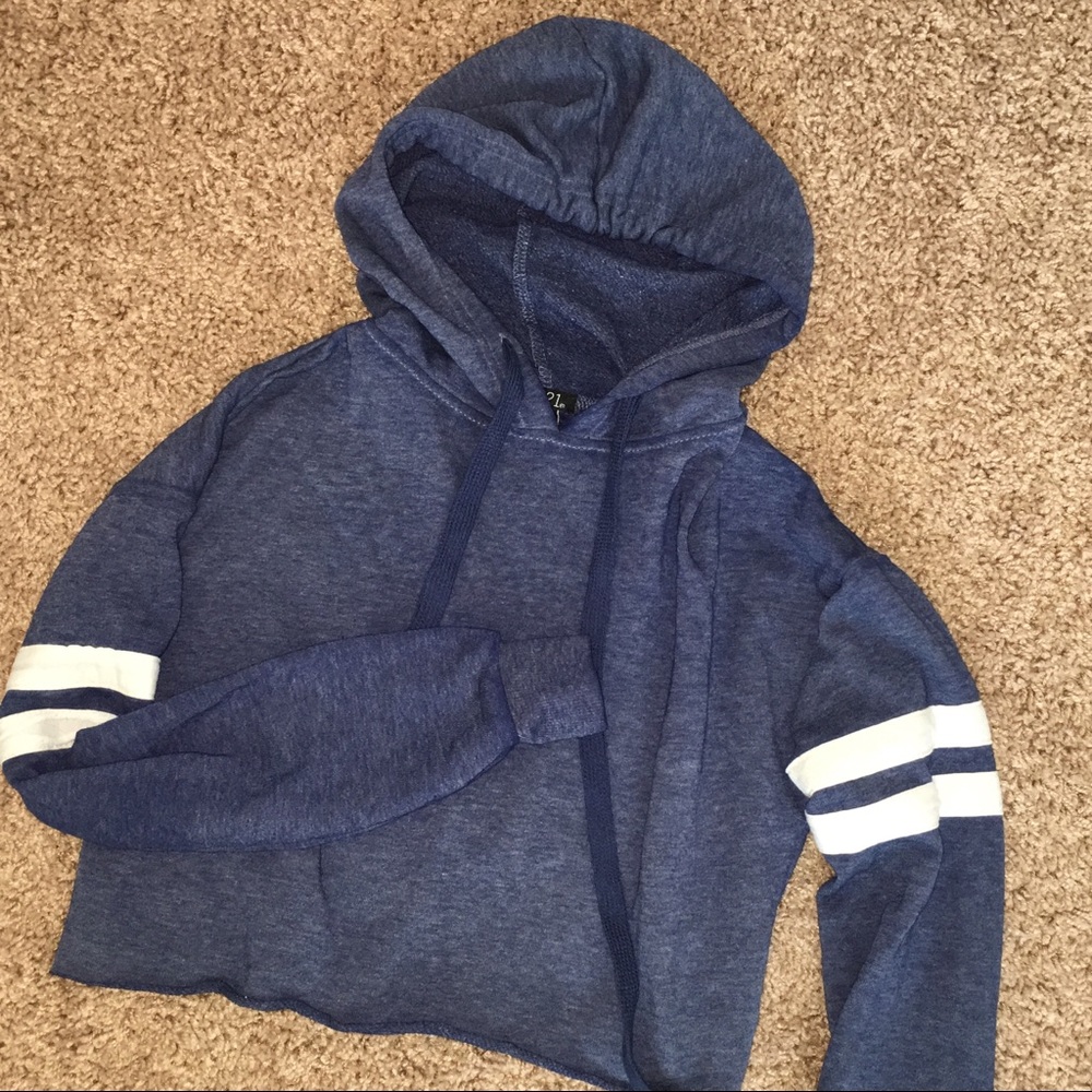 Rue21 blue rugged cropped hoodie